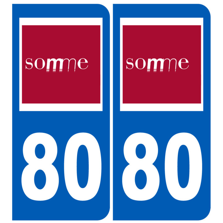 immatriculation 80 (Somme) - Sticker/autocollant