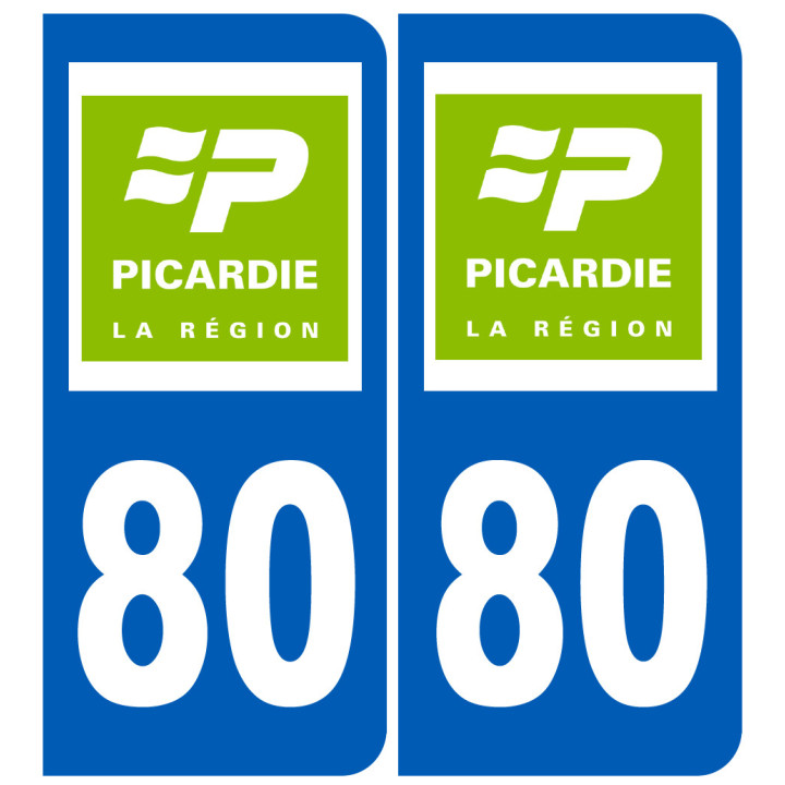 immatriculation 80 Picardie (région) - Sticker/autocollant
