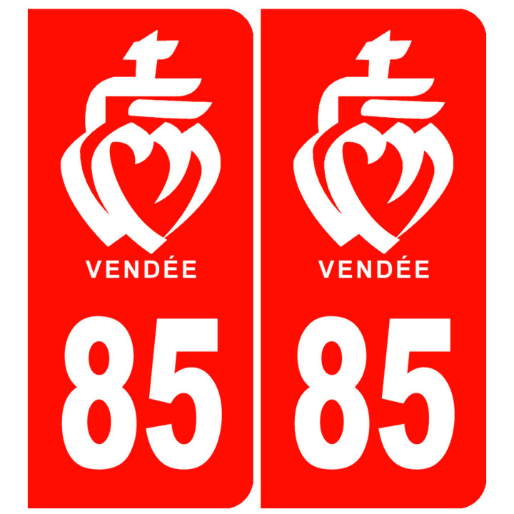 immatriculation 85 Vendée rouge - Sticker/autocollant