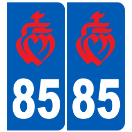 immatriculation 85 Vendée coeur rouge - Sticker/autocollant
