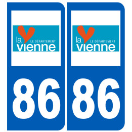 numéro immatriculation 86 (Vienne) - Sticker/autocollant
