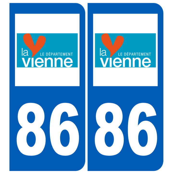 numéro immatriculation 86 (Vienne) - Sticker/autocollant