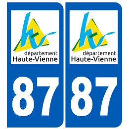 immatriculation 87 (Haute-Vienne) - Sticker/autocollant
