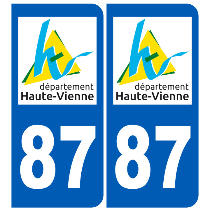 immatriculation 87 (Haute-Vienne) - Sticker/autocollant