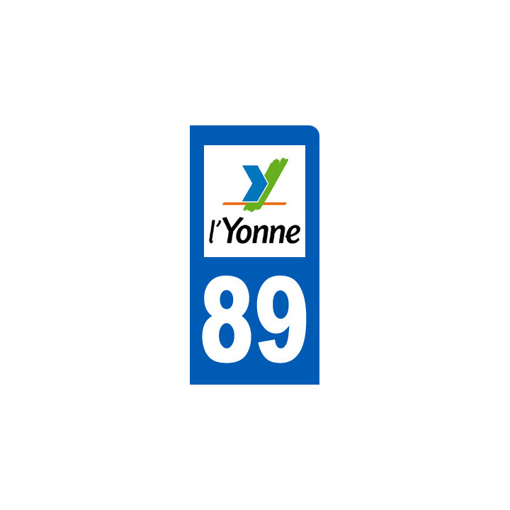 immatriculation motard 89 Yonne - Sticker/autocollant