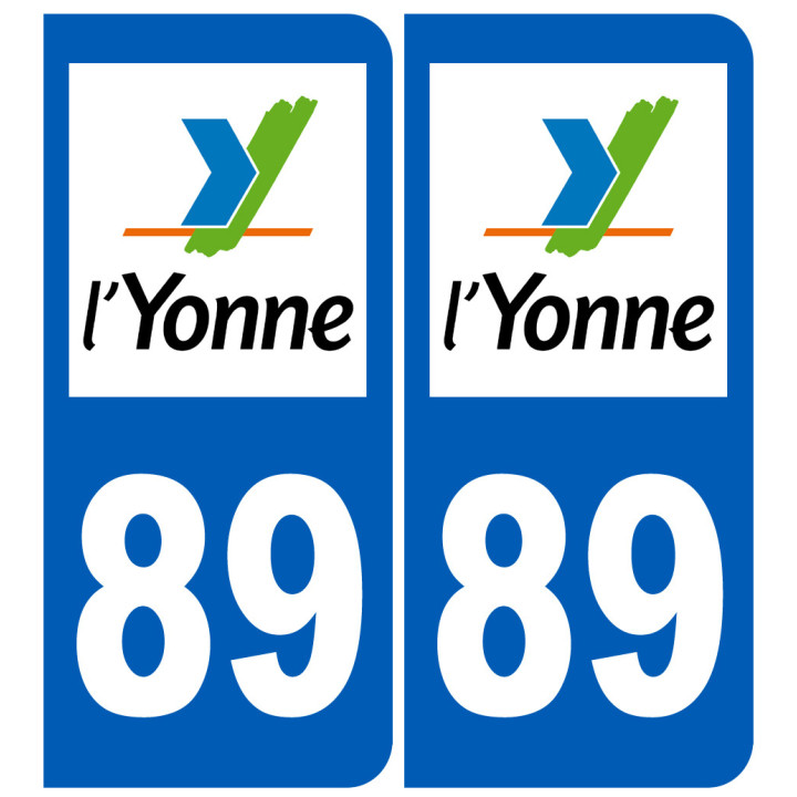 immatriculation 89 (Yonne) - Sticker/autocollant