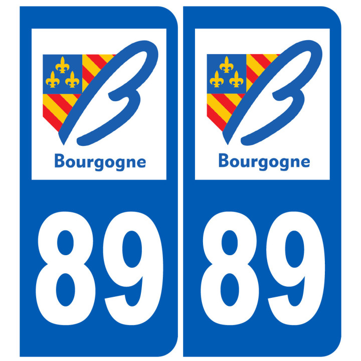 immatriculation 89 (région) - Sticker/autocollant