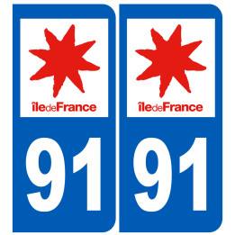 immatriculation 91 (région) - Sticker/autocollant