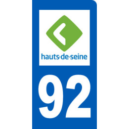 immatriculation motard 92 Hauts-de-Seine - Sticker/autocollant