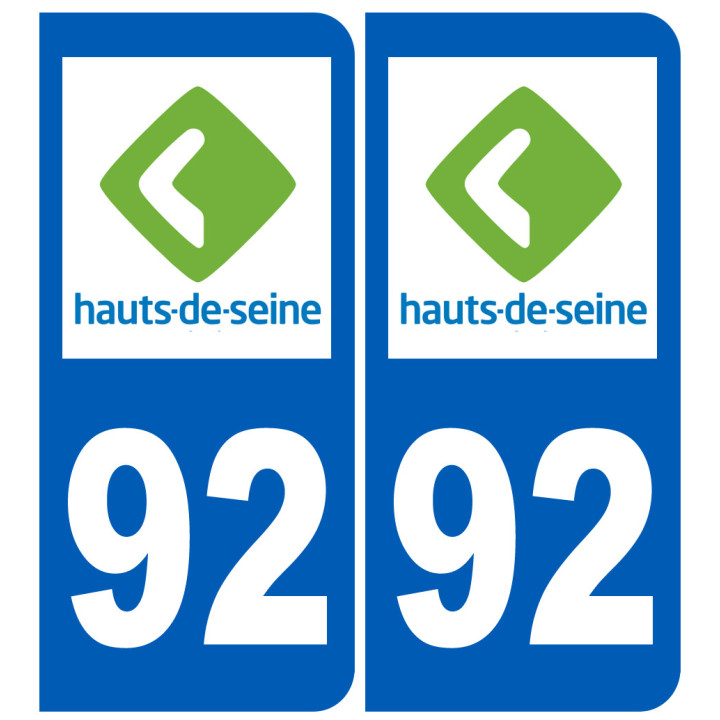 immatriculation 92 (Hauts-de-Seine) - Sticker/autocollant