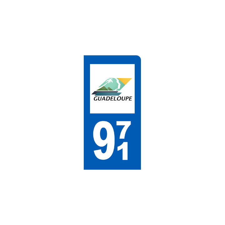 immatriculation motard 971 Guadeloupe - Sticker/autocollant