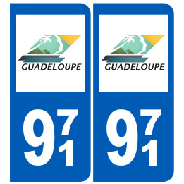 immatriculation 971 (Guadeloupe) - Sticker/autocollant