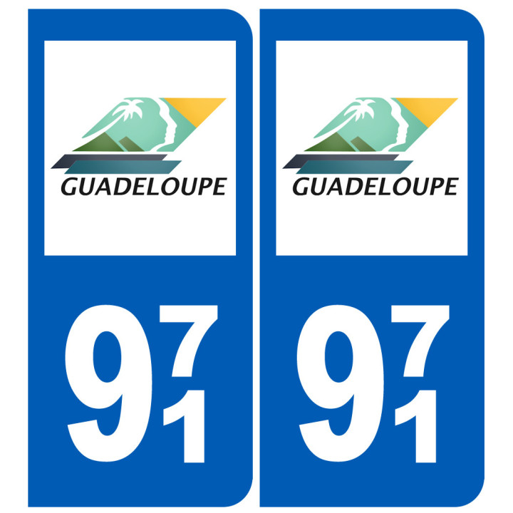immatriculation 971 (Guadeloupe) - Sticker/autocollant
