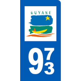 immatriculation motard 973 Guyane - Sticker/autocollant