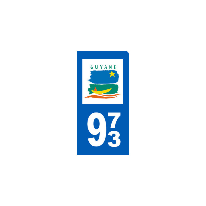 immatriculation motard 973 Guyane - Sticker/autocollant
