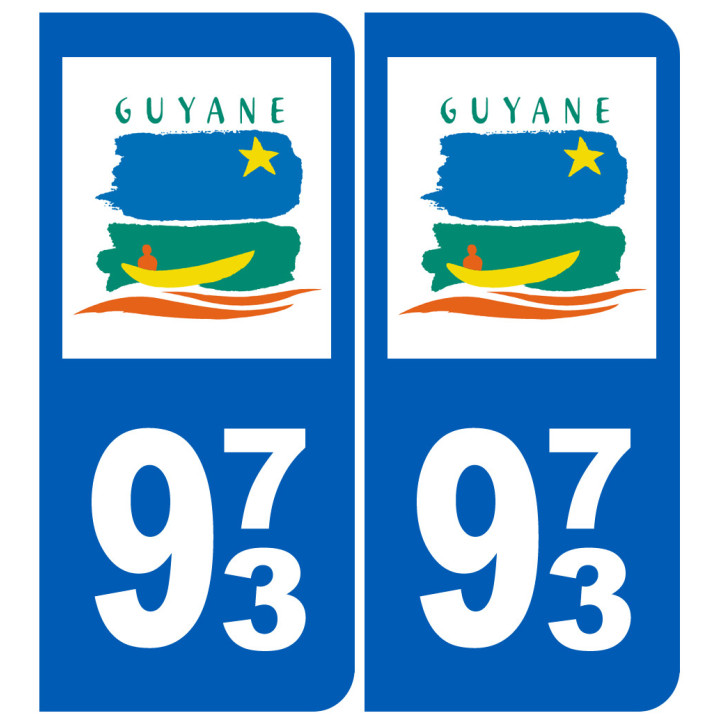 immatriculation 973 (Guyane) - Sticker/autocollant