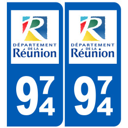 immatriculation 974 (La Réunion) - Sticker/autocollant
