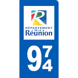 immatriculation motard 974 La Réunion - Sticker/autocollant