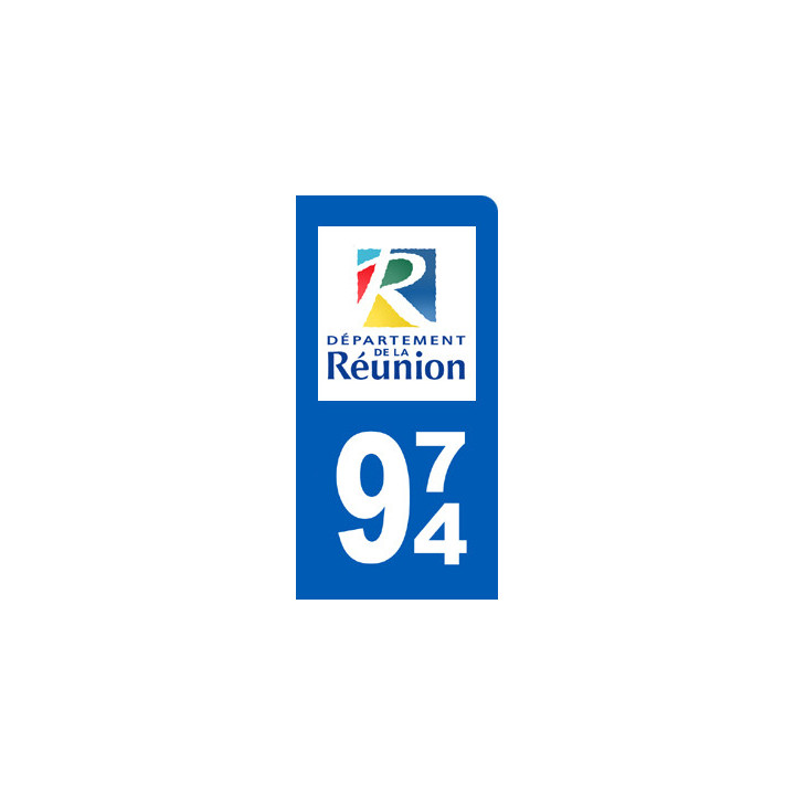 immatriculation motard 974 La Réunion - Sticker/autocollant