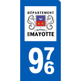 immatriculation motard 976 Mayotte - Sticker/autocollant
