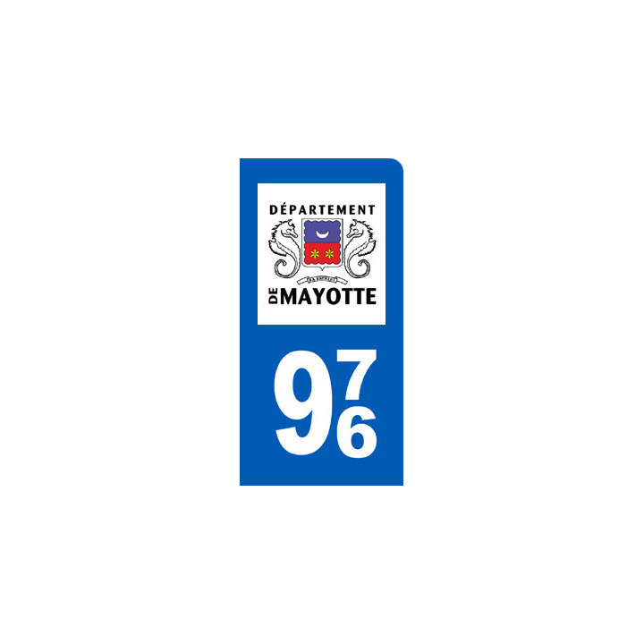 immatriculation motard 976 Mayotte - Sticker/autocollant