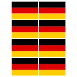 drapeau Allemagne - 8fois 9.5X6.3cm - Sticker/autocollant