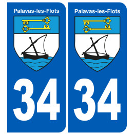 immatriculation 34 Pavalas-les-flots - Sticker/autocollant