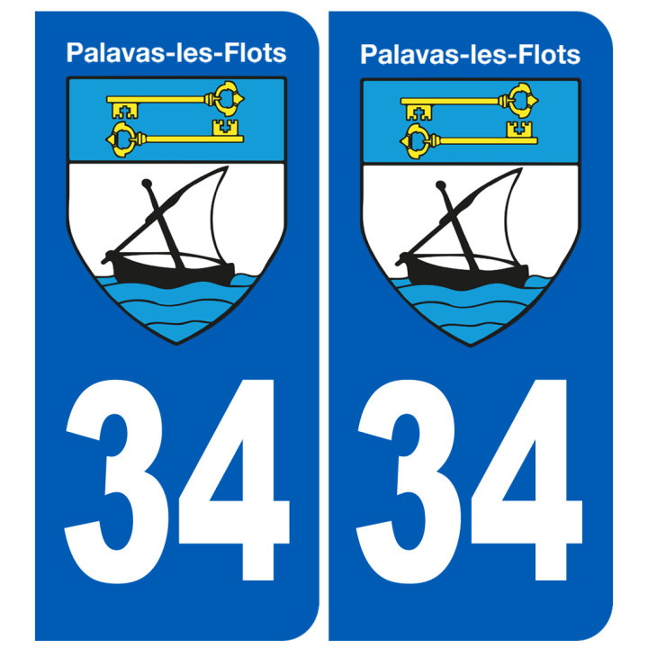 immatriculation 34 Pavalas-les-flots - Sticker/autocollant