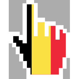 Curseur main belge - 11x6.3cm - Sticker/autocollant
