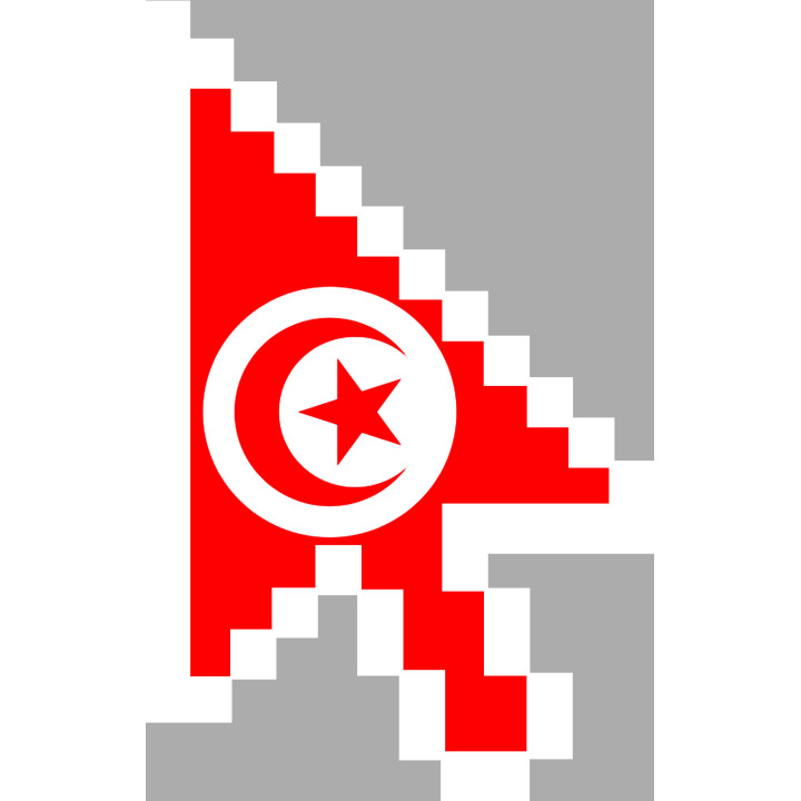 Curseur flèche Tunisie - 29x18.3cm - Sticker/autocollant