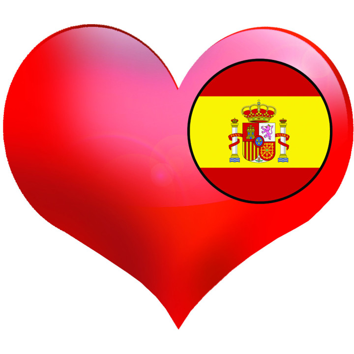Coeur Espagne - 11.5x10cm - Sticker/autocollant