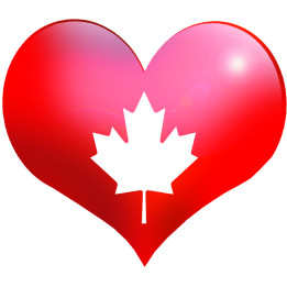 Coeur Canada - 5x4.3cm - Sticker/autocollant