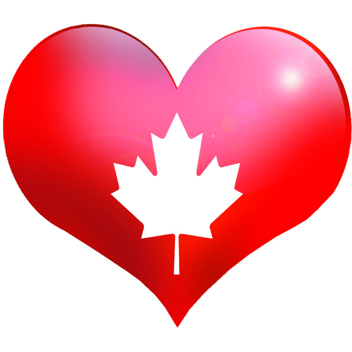 Coeur Canada - 5x4.3cm - Sticker/autocollant