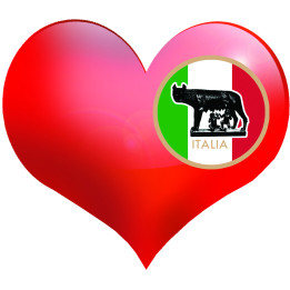 Coeur Italia - 5x4.3cm - Sticker/autocollant
