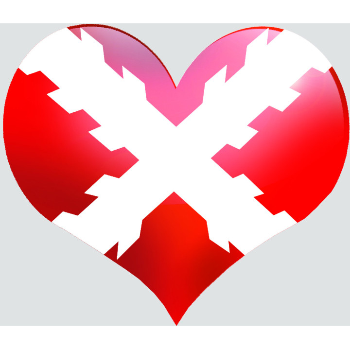 Coeur Bourgogne - 11.5x10cm - Sticker/autocollant