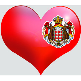 Coeur Monaco - 11.5x10cm - Sticker/autocollant