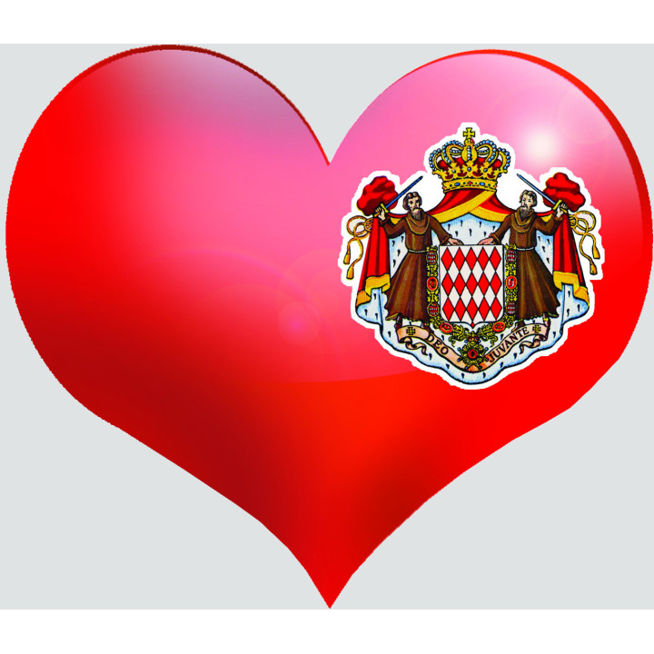 Coeur Monaco - 5x4.3cm - Sticker/autocollant