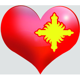 Coeur Gascogne - 5x4.3cm - Sticker/autocollant
