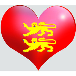 Coeur Normandie - 5x4.3cm - Sticker/autocollant