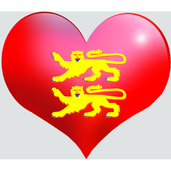 Coeur Normandie - 5x4.3cm - Sticker/autocollant