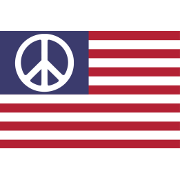 Drapeau peace US - 9.5x6.3cm - Sticker/autocollant