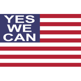 Drapeau US yes we can - 15x10cm - Sticker/autocollant