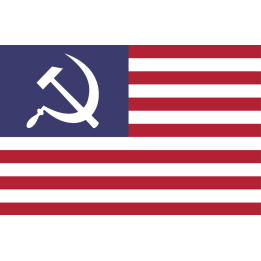 Drapeau US faucille - 9.5x6.3cm - Sticker/autocollant