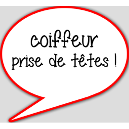 coiffeur prise de tête - 15x13.5cm - sticker/autocollant