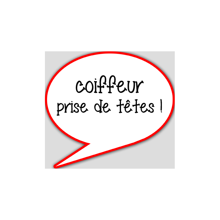 coiffeur prise de tête - 15x13.5cm - sticker/autocollant