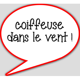 coiffeuse dans le vent - 10x9cm - sticker/autocollant