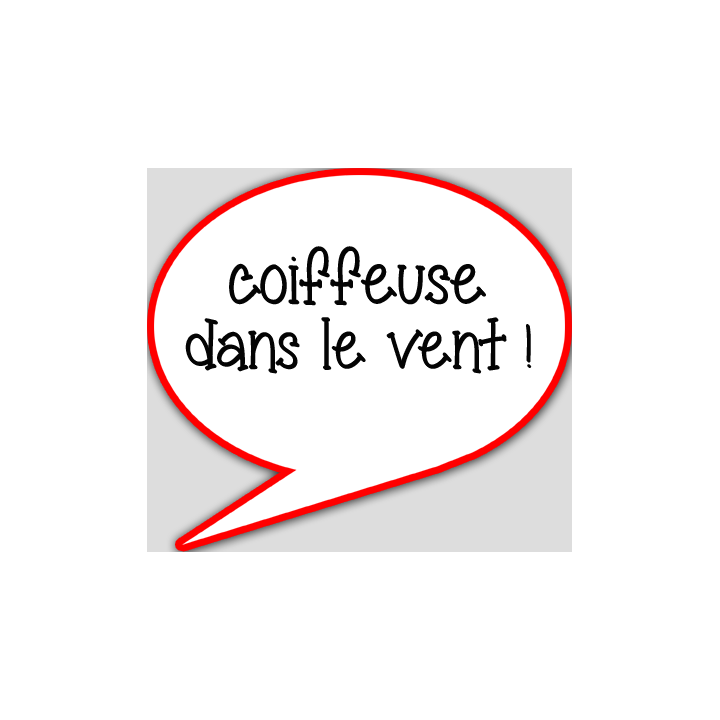 coiffeuse dans le vent - 10x9cm - sticker/autocollant