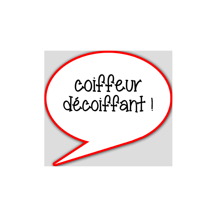 coiffeur décoiffant - 10x9cm - sticker/autocollant