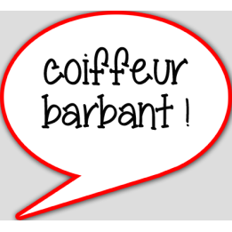 Coiffeur barbant - 10x9cm - sticker/autocollant