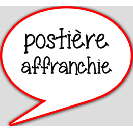 Postière affranchie - 15x13.5cm - sticker/autocollant